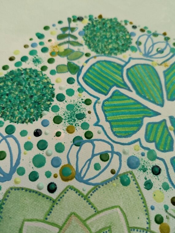 close up detail of green flowers