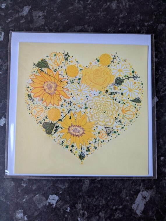 golden anniversary floral greeting card