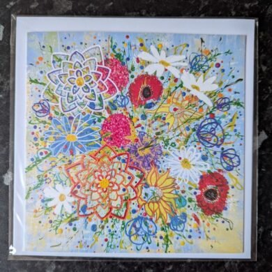 abstract wildflower greeting card