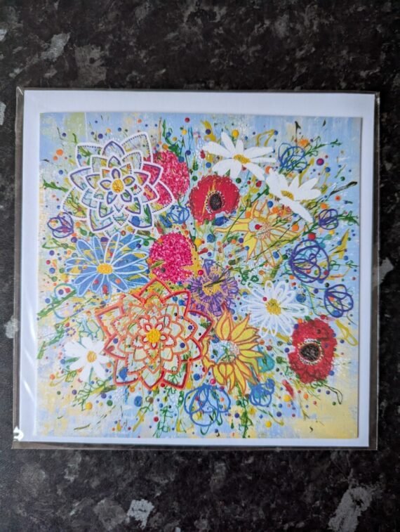 abstract wildflower greeting card