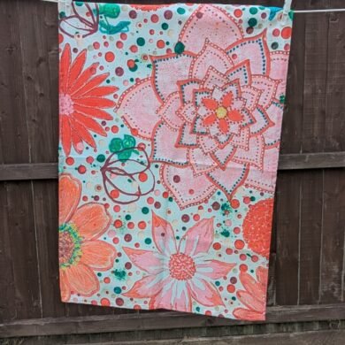 Ruby anniversary tea towel gift