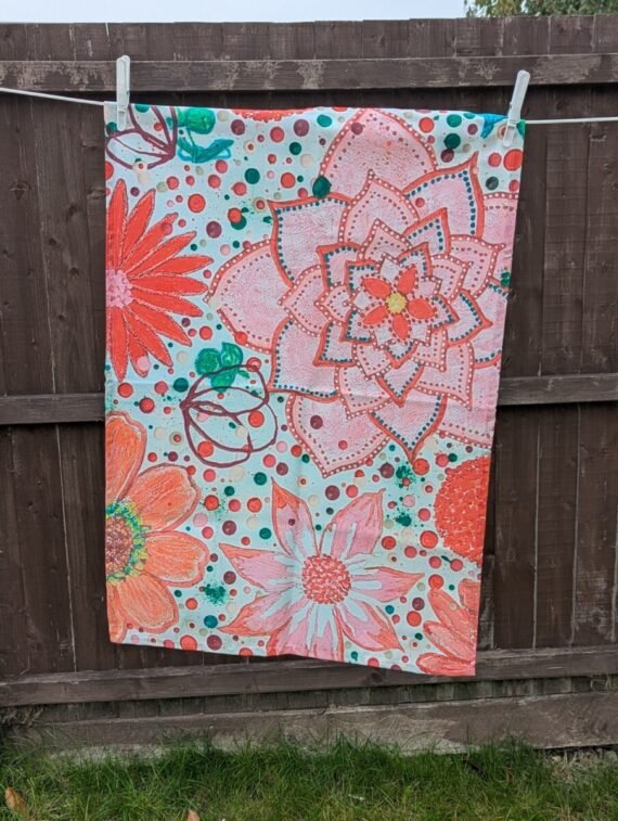 Ruby anniversary tea towel gift