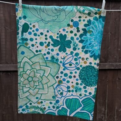 botanical tea towel