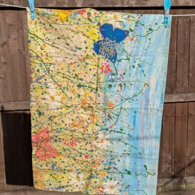 Butterfly design tea towel