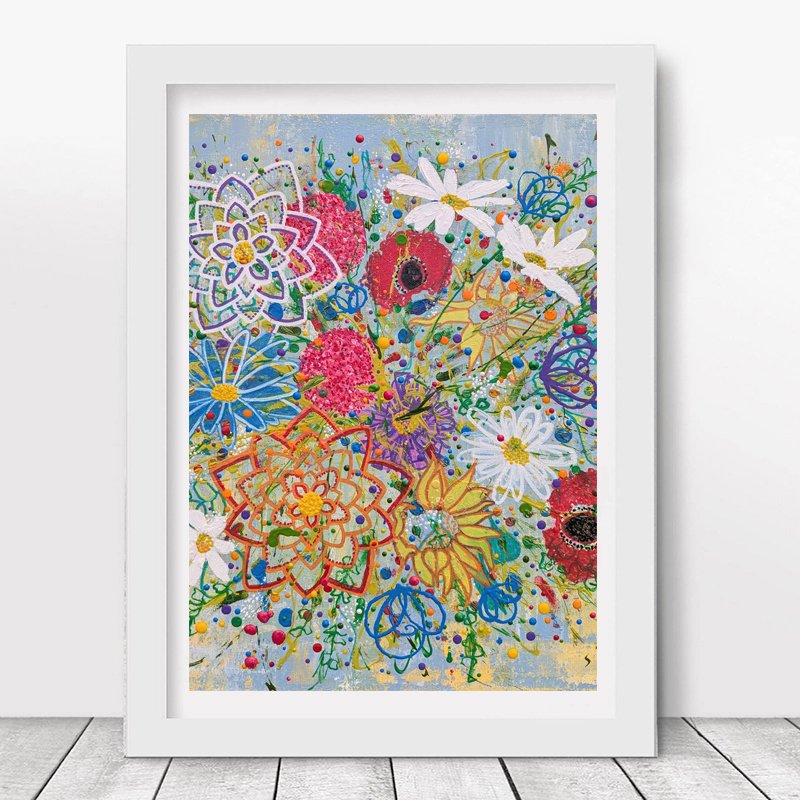wildflower bouquet, floral art print